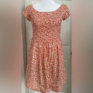 SHEIN Coral and White Patterned Dress